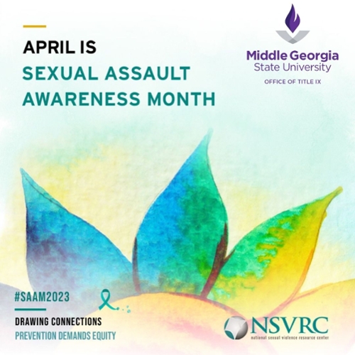 "April is Sexual Assault Awareness Month" graphic.